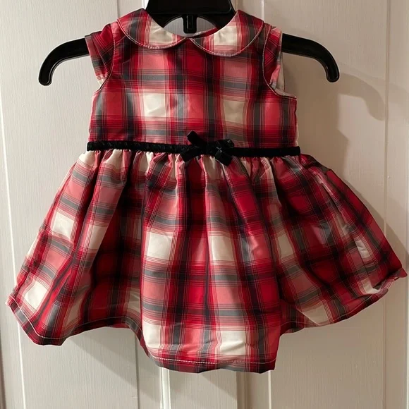 carters red plaid dress Carters Girls Red Plaid Holiday Dress Size 18 Months Bows Christmas Fit & Flare